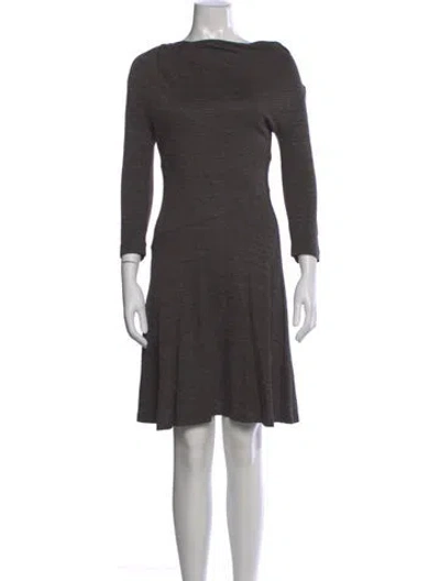 Pre-owned Peserico Bateau Neckline Mini Dress In Gray