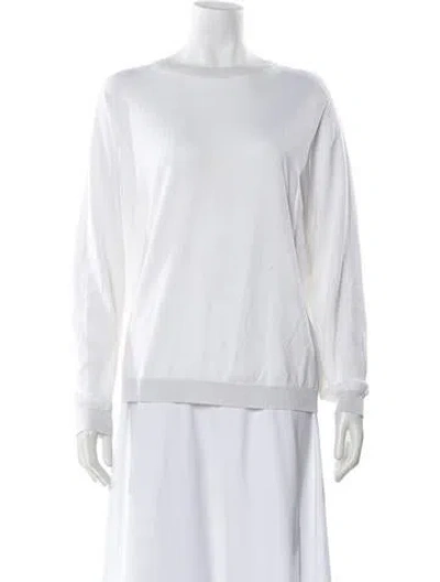Pre-owned Peserico Bateau Neckline Sweater In White
