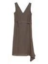 Shop Peserico Bead-detail Midi Dress In Brown