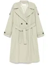 Peserico Bead-detail Trench Coat In Green