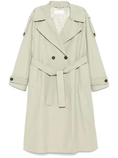 Peserico Bead-detail Trench Coat In Green