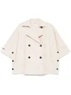 Peserico Double-breasted Beige Coat With Large Buttons In Neutrals