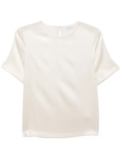 Peserico Bead-embellished Blouse In Neutrals