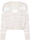 Peserico Bead-embellished Cardigan In Neutrals