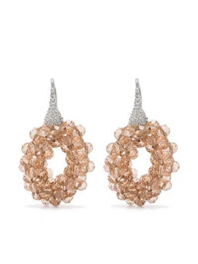Peserico Bead-embellished Earrings In Neutrals