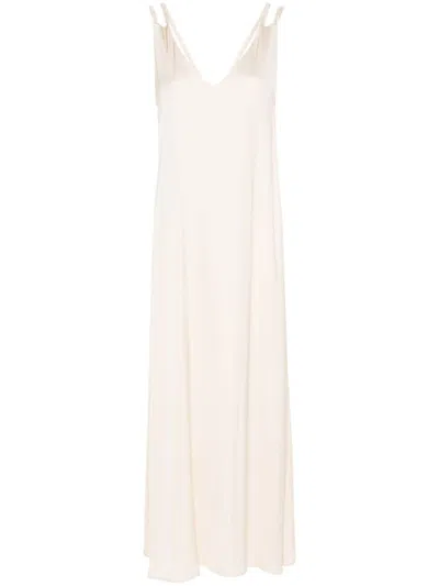 Peserico Bead-embellished Midi Dress In White