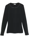 Peserico Bead-embellished T-shirt In Grey