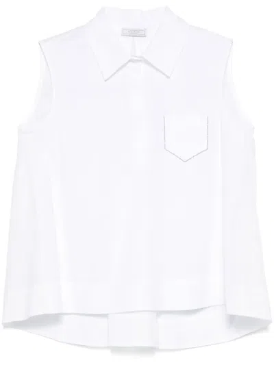 Peserico Bead-embellished Tank Top In White