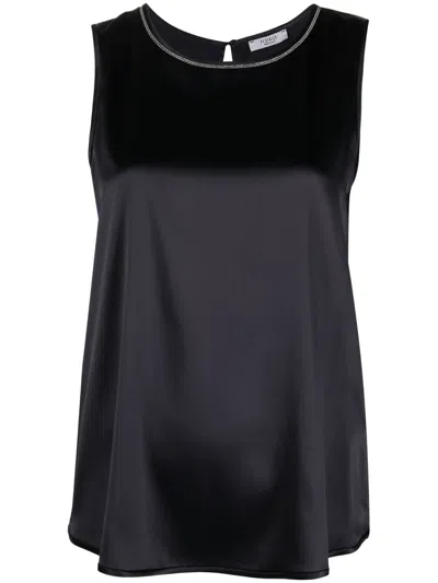 Peserico Bead-embellished Vest Top In Blau