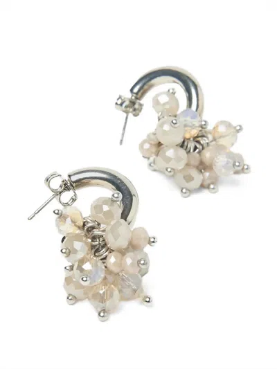 Peserico Bead Hoop Earrings In Silver