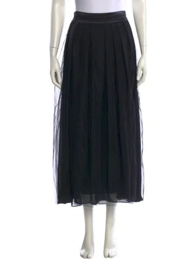 Pre-owned Peserico Beaded Accents Midi Length Skirt In Black