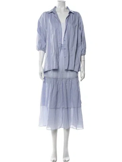 Pre-owned Peserico Beaded Accents Skirt Set In Blue