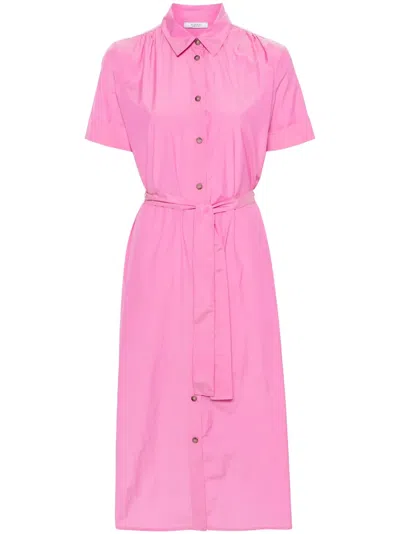 Peserico Beaded Belted Shirt Dress In Pink