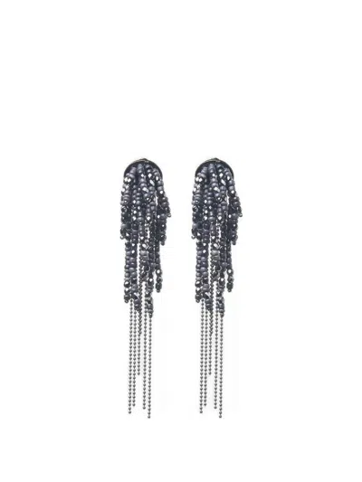 Peserico Beaded Drop Earrings In Metallic