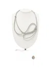 Peserico Beaded Loop Necklace In Silver
