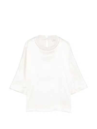Peserico Beaded-neck Blouse In White
