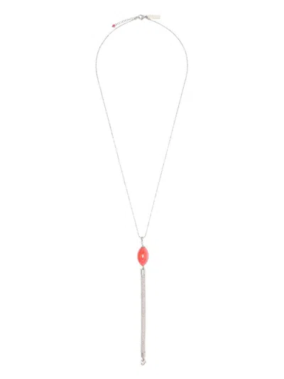 Peserico Beaded Pendant Necklace In Silver