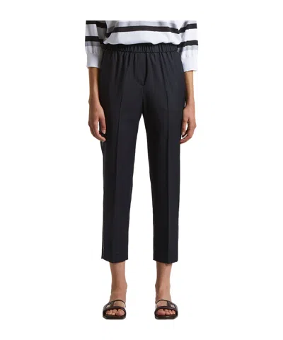 Peserico Beaded Trim-detail Trousers In Black