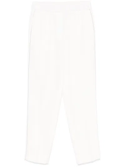 Peserico Beaded Trim-detail Trousers In White