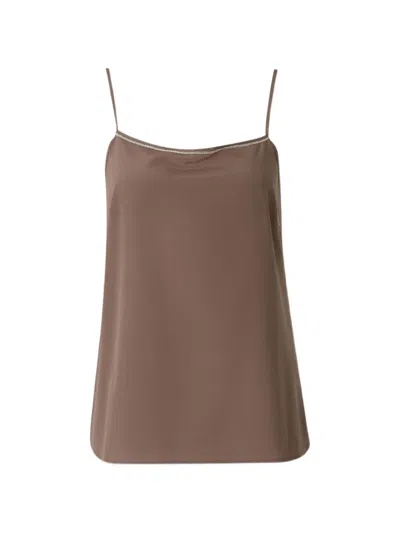 Peserico Sleeveless Tank Top In Brown