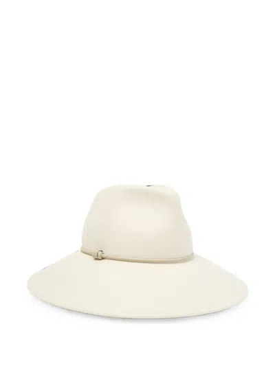 Peserico Beaded-trim Wide-brim Hat In Neutral