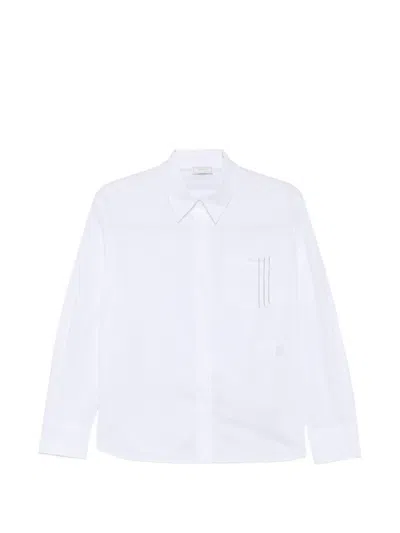 Peserico Bead-embellished Chest-pocket Shirt In White