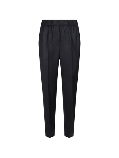 Peserico Bead-embellished Elasticated-waist Trousers In Blue