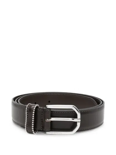 Peserico Bead-embellished Leather Belt In Brown