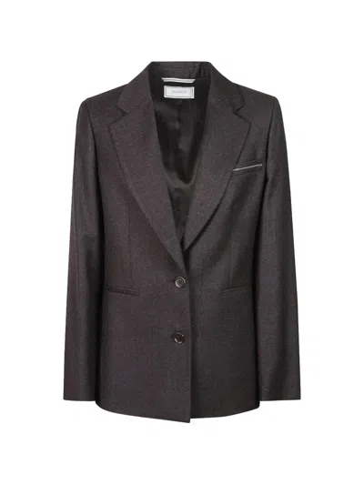 Peserico Bead-embellished Single-breasted Blazer In Black