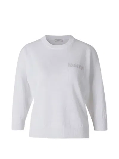 Peserico Bead-embellished Sweater In White