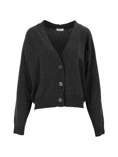 PESERICO BEAD-EMBELLISHED V-NECK CARDIGAN