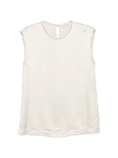 Peserico Bead-trim Sleeveless Top In Neutral