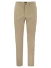 Peserico Men's Stretch Cotton Gabardine Chino Trousers In Beige