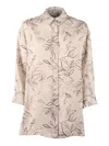 Peserico Beige Blouse Leaf Pattern Blouse In Neutral
