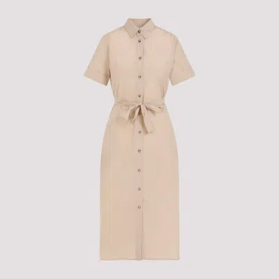 Peserico Beige Chemisier Cotton Midi Dress