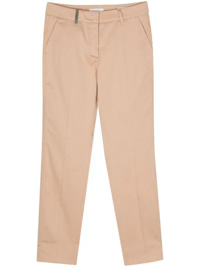 Peserico Beige Cigarette Trousers In Pink