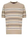Peserico Striped Pattern Cotton Linen T-shirt