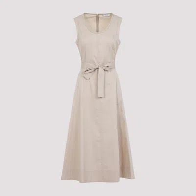 PESERICO BEIGE COTTON LONG DRESS