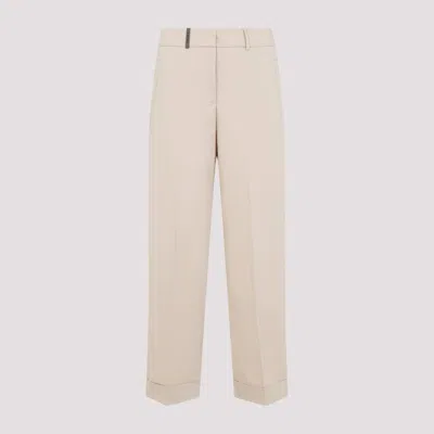 PESERICO BEIGE COTTON PANTS