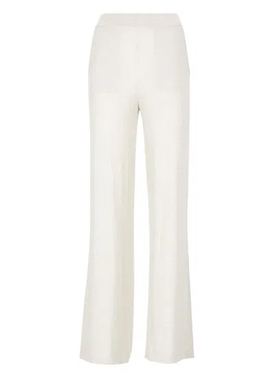 Peserico Beige Cotton Pants In White