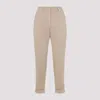 Peserico Beige Stretch Cotton Pants With Turn-up Hems In Neutral