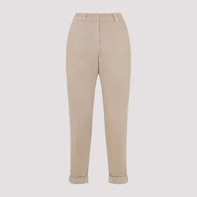 PESERICO BEIGE COTTON TROUSERS