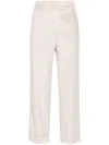 Peserico Side-stripe Cropped Trousers In Neutrals