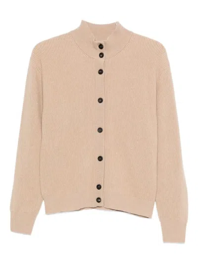 PESERICO BEIGE DROP-SHOULDER CARDIGAN