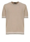 PESERICO BEIGE LINEN AND COTTON TSHIRT