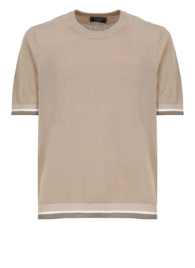 Peserico T-shirts And Polos Beige In Grey