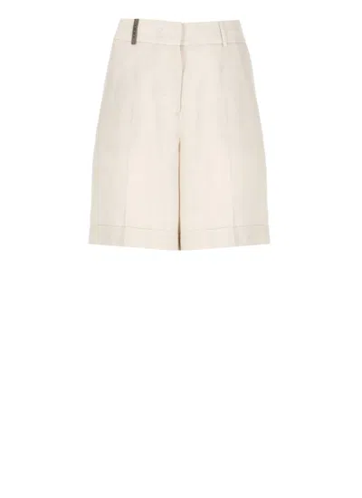 Peserico Beige Linen Blend Shorts