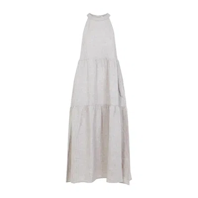 Peserico Beige Linen Long Dress