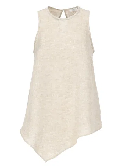 Peserico Beige Linen Top