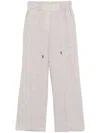 Peserico Slub-texture Trousers In Beige